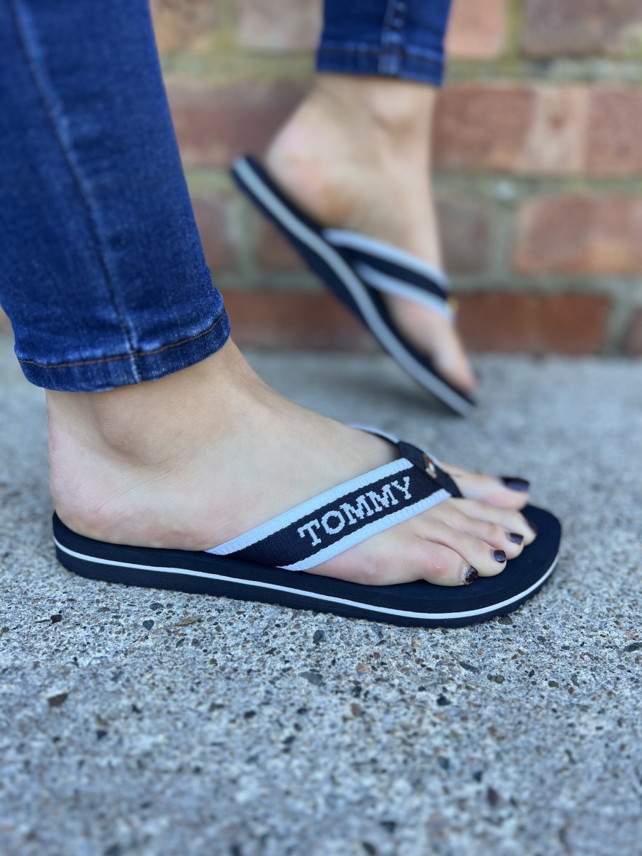 Ladies Tommy Hilfiger | Hilfiger Webbing Pool Slide